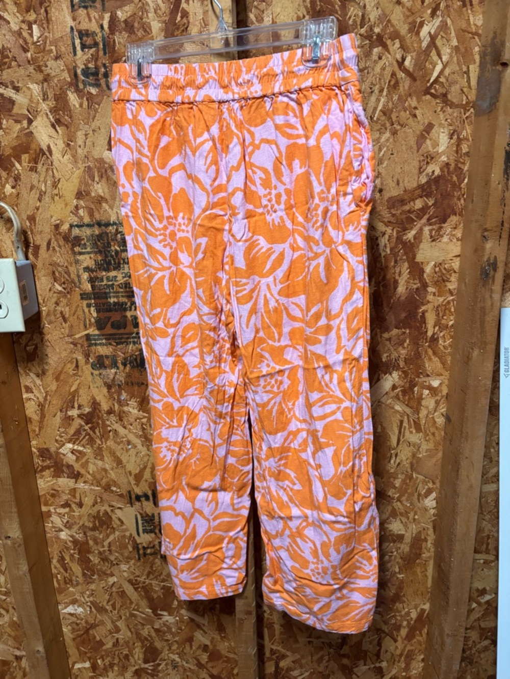 Women's Floral Wide-Leg Pants in Orange and Pink - Picture 5 of 5